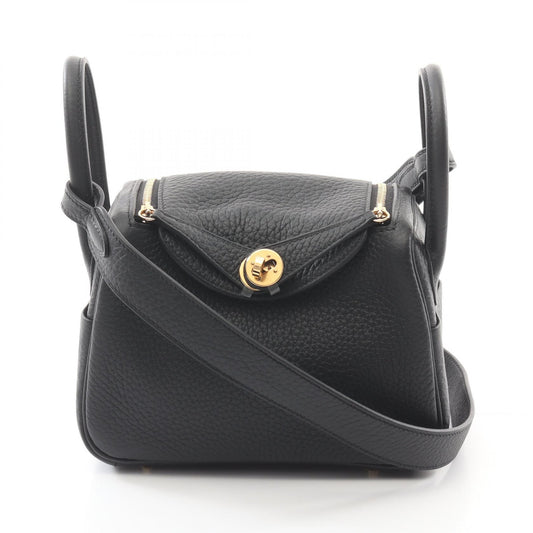 Hermes Lindy Mini Leather Shoulder Bag Black