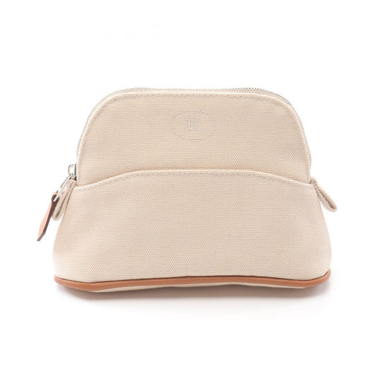 Hermes Canvas Leather Bolide Pouch 15 Mini