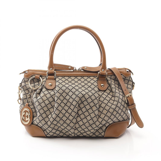 Gucci Sukey Diamante Canvas Leather Handbag