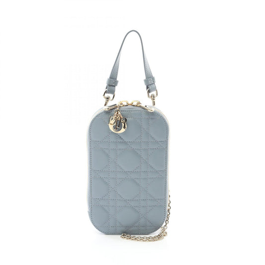Dior Lady Dior Leather Handbag Blue