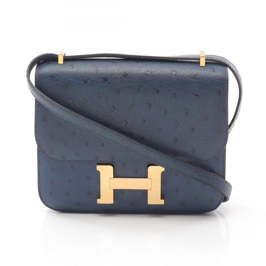 Hermes Constance 3 Mini Blue Ostrich Bag