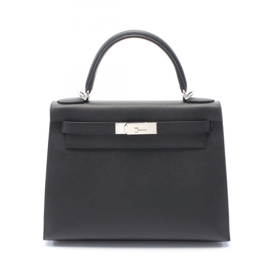 Hermes Kelly 28 Leather Handbag Black
