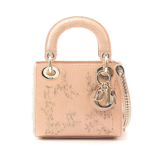 Dior Lady Dior Mini Leather Handbag Pink