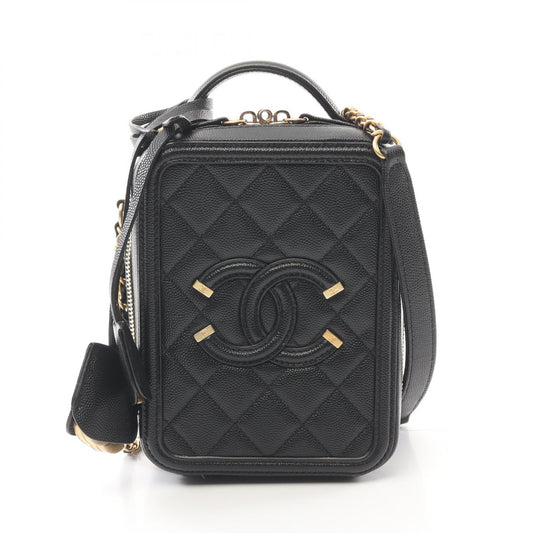 Chanel CC Filigree Leather Shoulder Bag