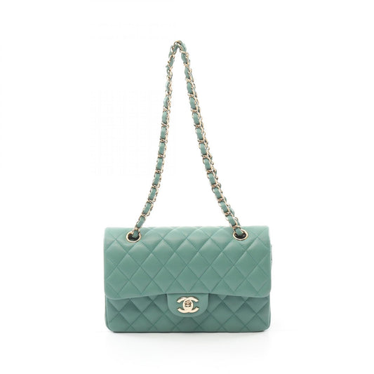 Chanel Lambskin Matelasse W Flap Shoulder Bag A01112