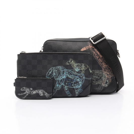Louis Vuitton Trio Messenger Bag Damier Graphite Animal Print