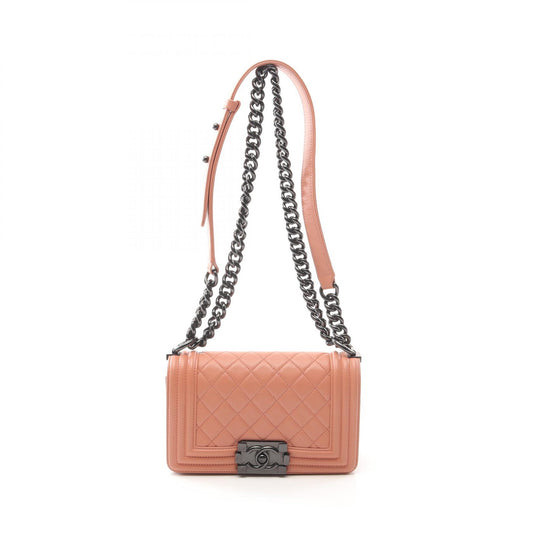 Chanel Boy Small Lambskin Shoulder Bag Orange
