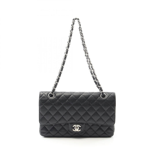 Chanel Matelasse W Flap Shoulder Bag Black
