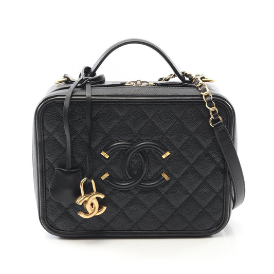 Chanel CC Filigree Vanity Shoulder Bag Black