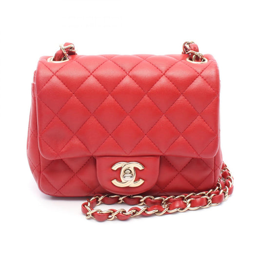 Chanel Mini Matelasse Lambskin Shoulder Bag Red