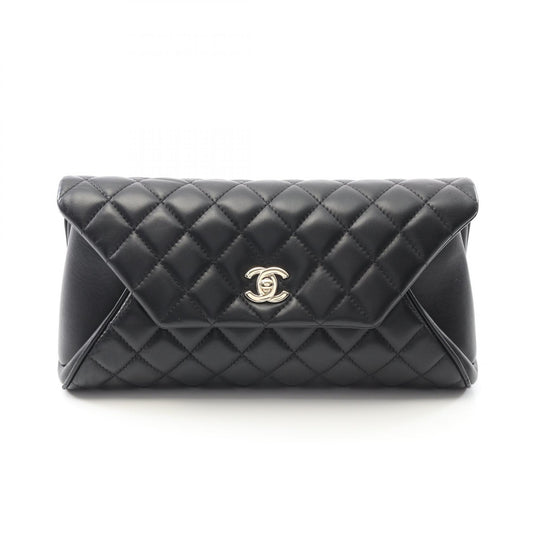 Chanel Lambskin Matelasse Clutch Bag