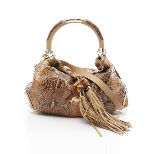 Gucci Indy Exotic Leather Handbag Brown