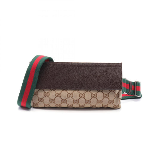 Gucci GG Canvas Leather Waist Bag 180691