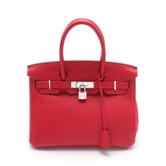Hermes Birkin 30 Verso Togo Handbag Red