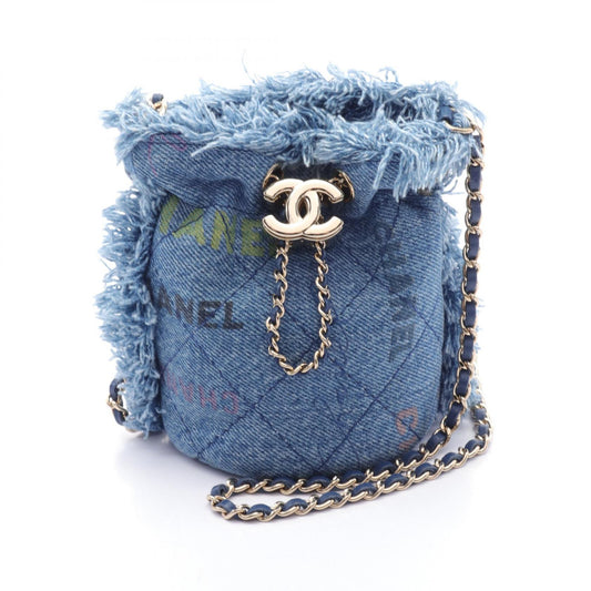 Chanel Mini Bucket Bag Denim Leather