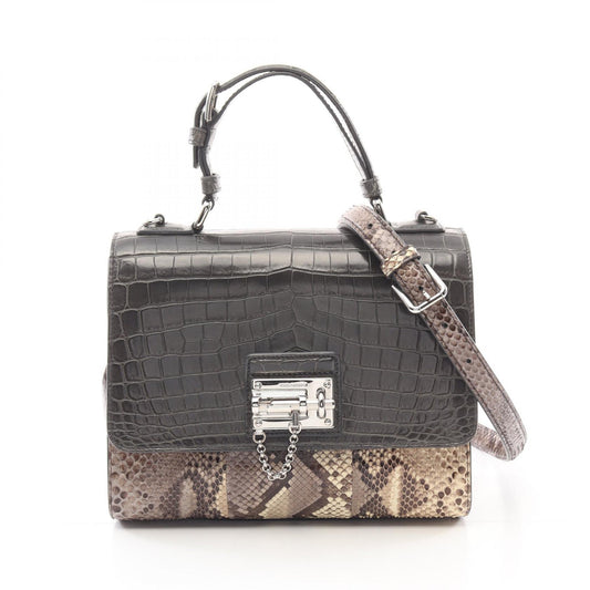 Dolce & Gabbana Exotic Leather Handbag Gray Multicolor