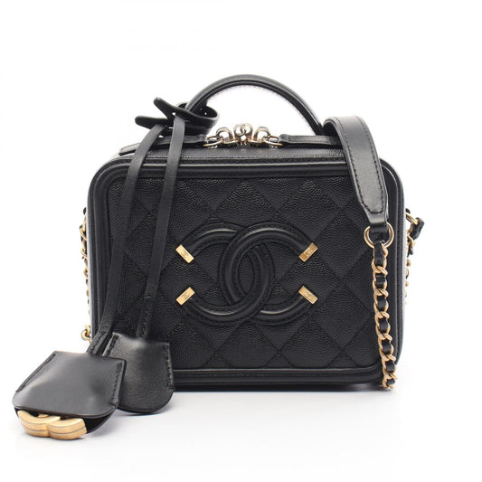 Chanel CC Filigree Small Vanity Bag Leather