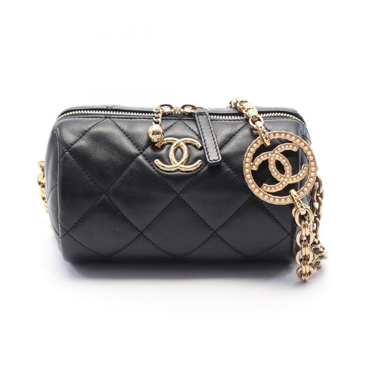 Chanel Mini Bowling Shoulder Bag Leather Black