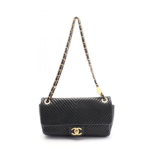 Chanel Chevron V-Stitch Leather Shoulder Bag