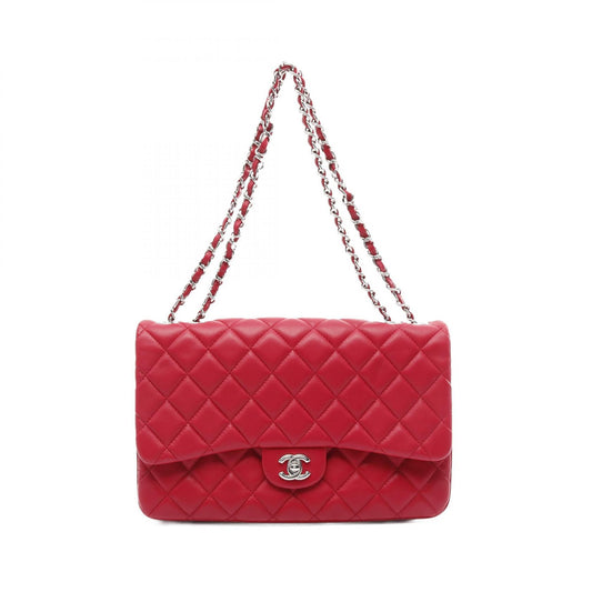 Chanel Lambskin Matelasse Shoulder Bag Red