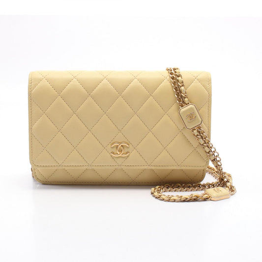 Chanel Matelasse Leather Shoulder Bag Yellow