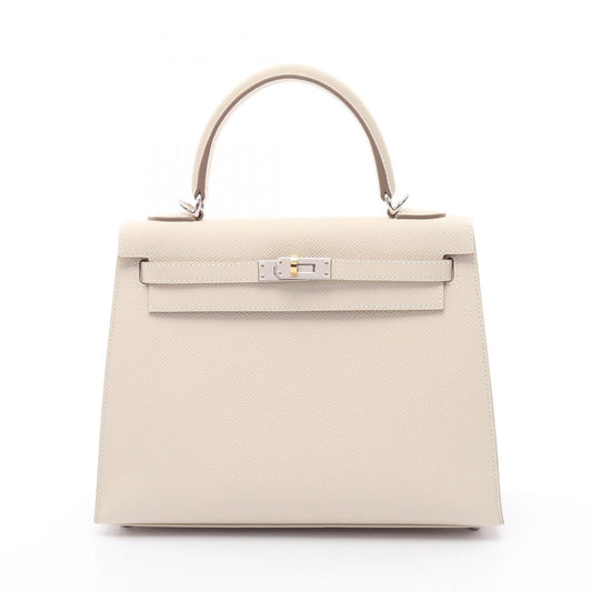 Hermes Kelly 25 Handbag White