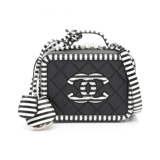 Chanel CC Filigree Small Vanity Bag Leather
