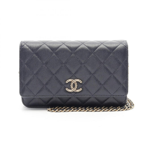Chanel Matelasse Leather Shoulder Bag Navy