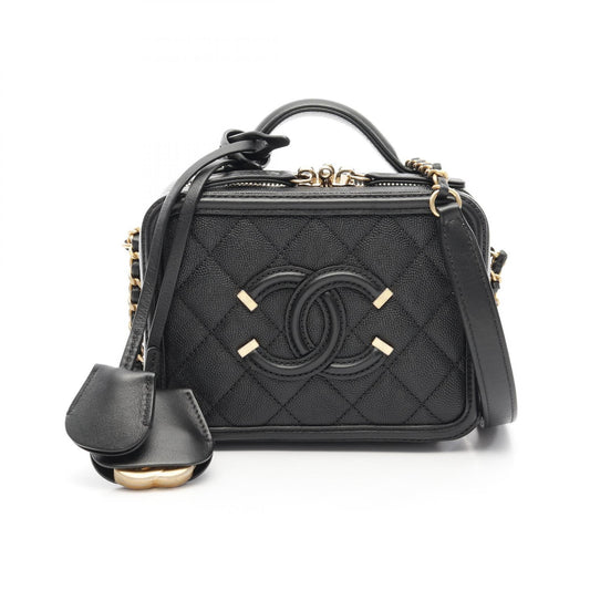 Chanel CC Filigree Small Vanity Bag Leather