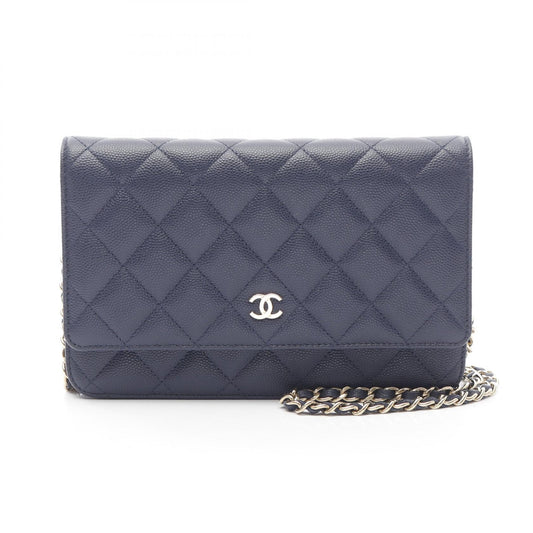 Chanel Matelasse Leather Shoulder Bag Navy