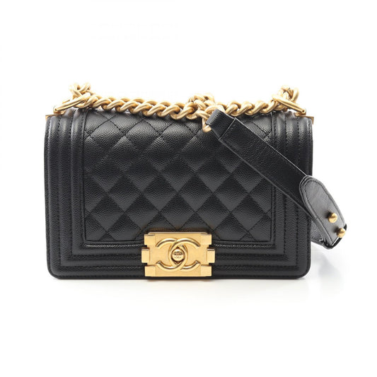Chanel Boy Small Leather Shoulder Bag Black