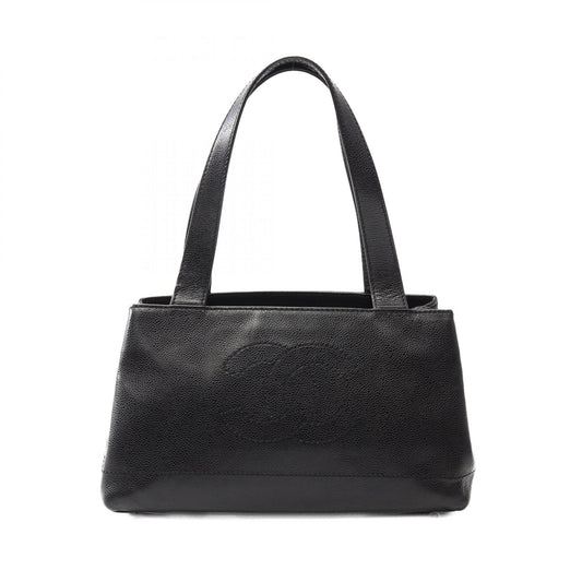 Chanel Coco Mark Tote Bag Leather Black