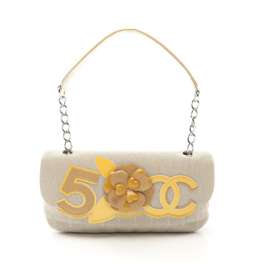 Chanel Camellia No.5 Handbag Canvas Leather