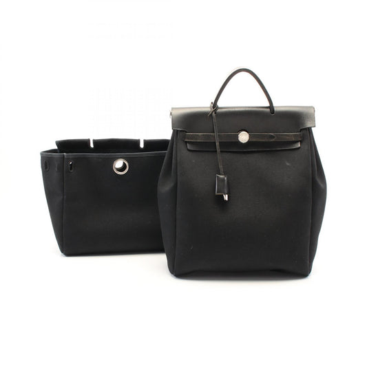 Hermes Toile Officier Leather Backpack