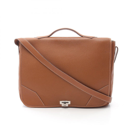 Hermes Victoria Leather Messenger Bag Brown