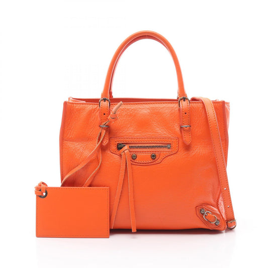 Balenciaga Leather Paper Mini Handbag Orange