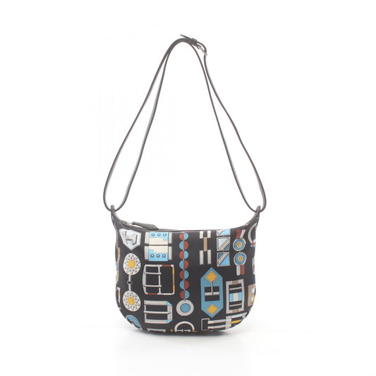 Hermes Silk Swift Shoulder Bag Black Multi