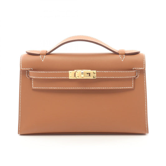 Hermes Pochette Kelly Mini Handbag Brown