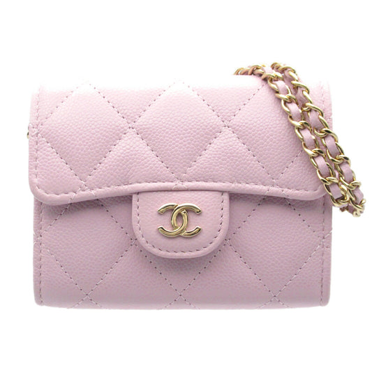 Chanel Leather Matelasse Chain Card Holder Wallet