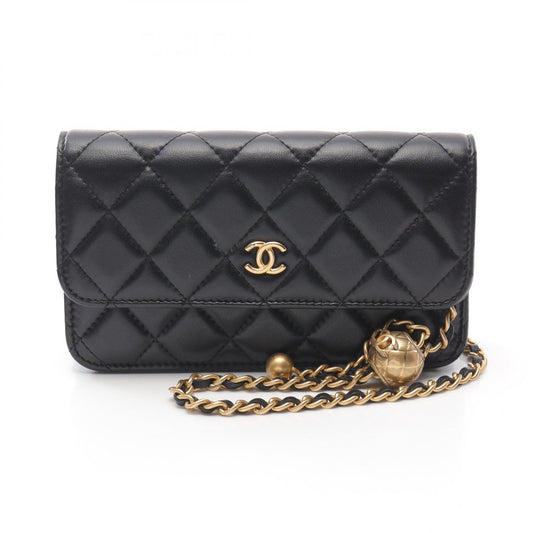 Chanel Lambskin Matelasse Shoulder Bag Black