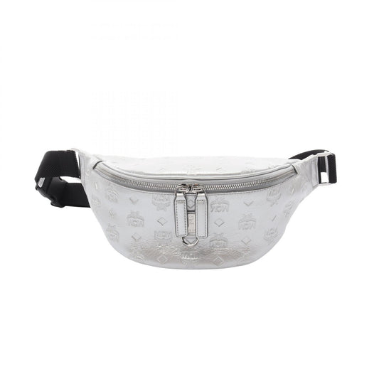 MCM Leather Belt Bag Silver