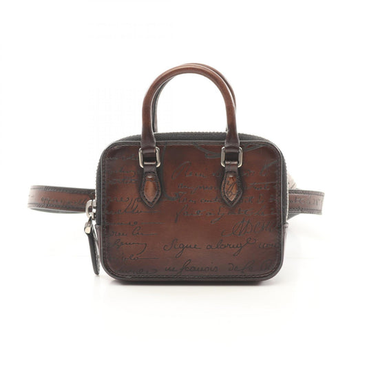 Berluti Leather Anjou Nano Script Waist Bag