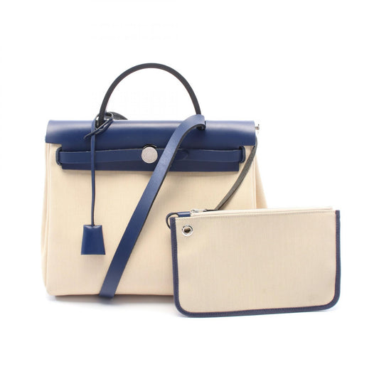 Hermes Toile Military Leather Zip PM Handbag