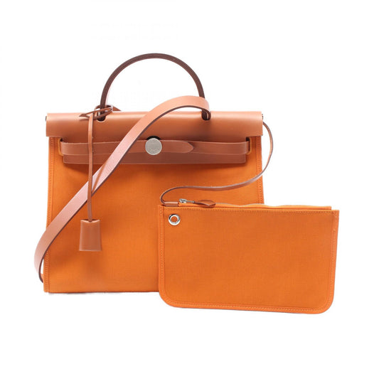 Hermes Aile Bag Zip PM Leather Canvas Handbag