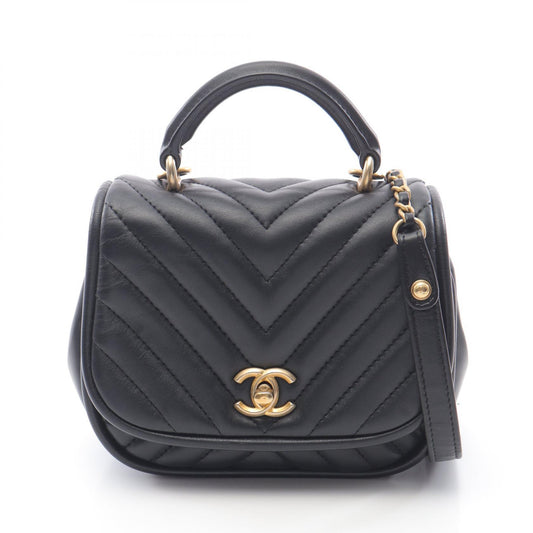 Chanel Chevron Lambskin Shoulder Bag Black