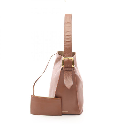 J&M Davidson Leather Quiver Bucket Shoulder Bag Brown