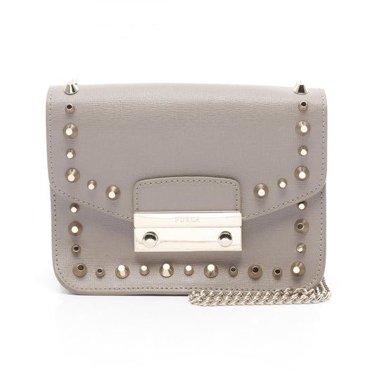 Furla Julia Leather Shoulder Bag Beige