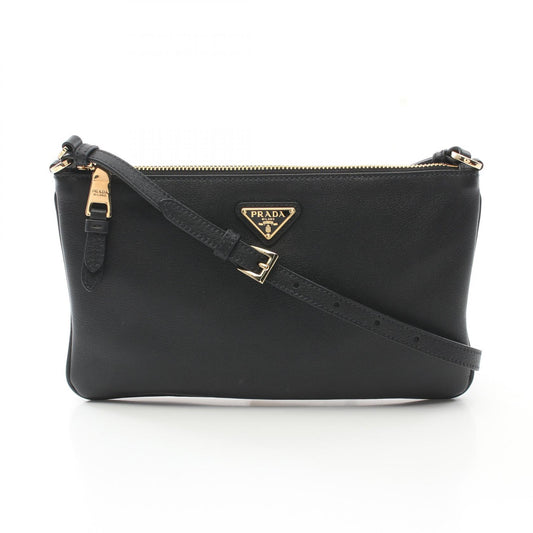 Prada Leather Shoulder Bag Black 1BC238