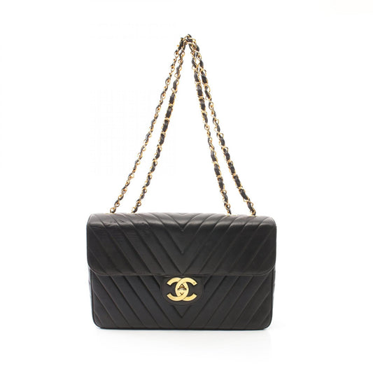 Chanel Chevron V-Stitch Lambskin Shoulder Bag