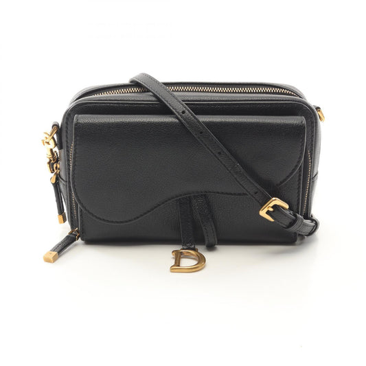 Dior Saddle Leather Double Pouch Shoulder Bag